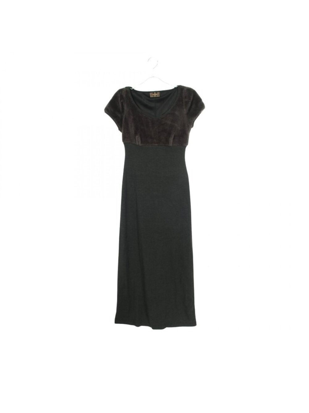 Fendi Dress Short Sleeve Contrast Long 32 Dark Clay